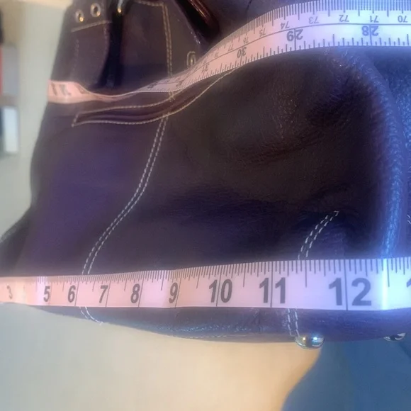 Purple Leather Tignanello Shoulder Bag - Picture 6 of 12